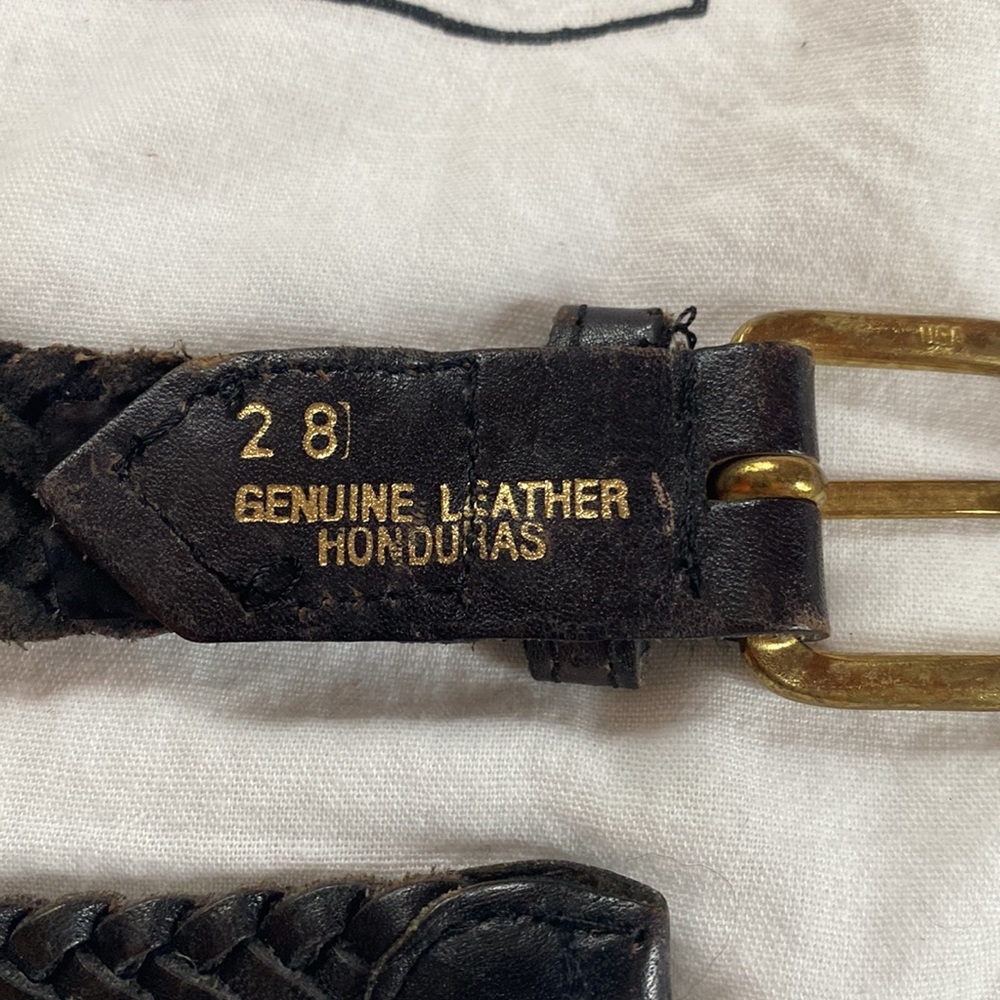 Genuine leather vintage belt size 28 black - Picture 3 of 6